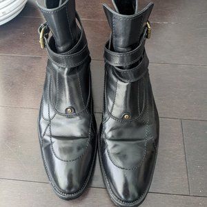 Mens Louis Vuitton Black Leather Boots